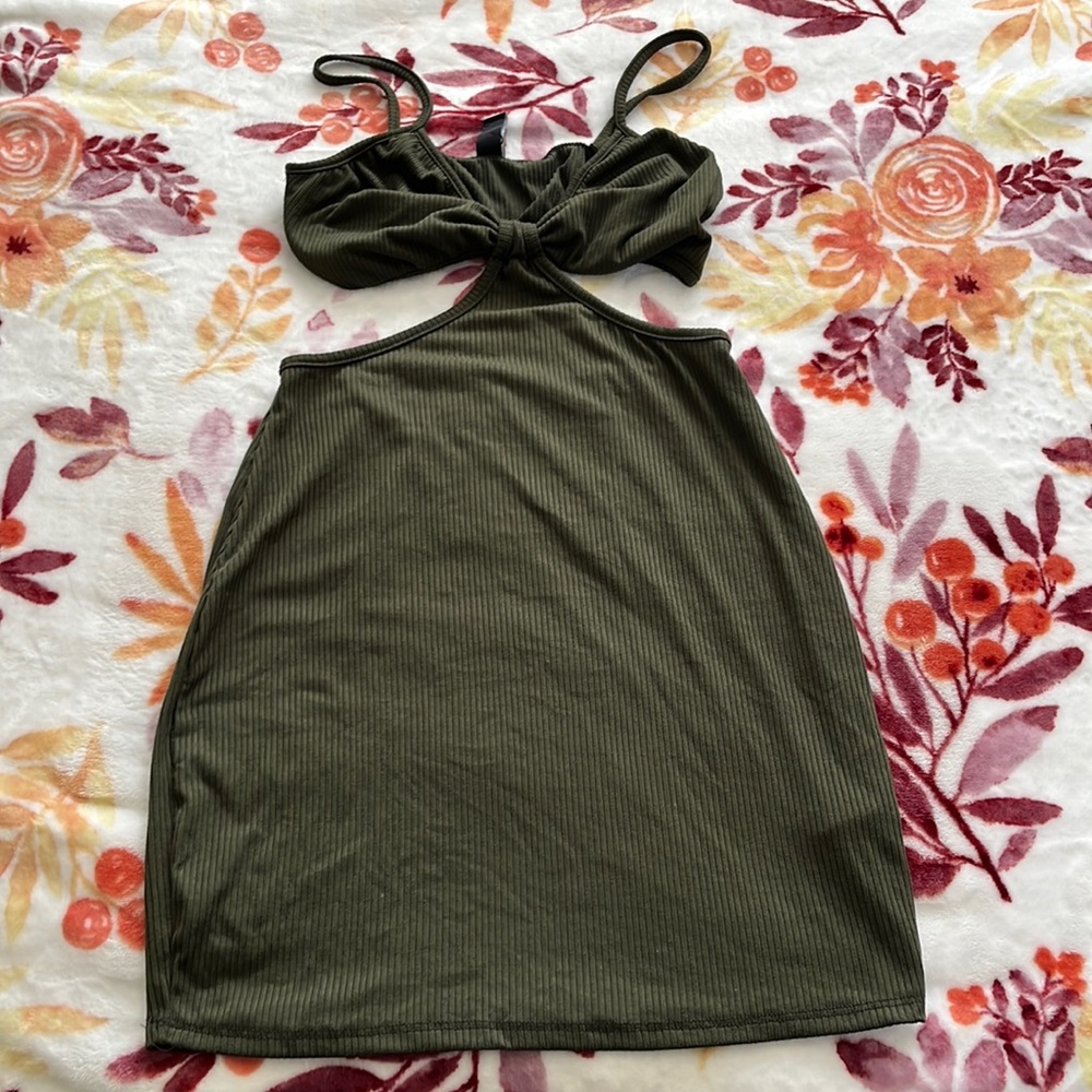 Green cutout dress